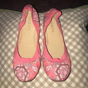 New pink floral Talbots Ballet Flats